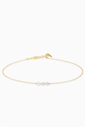 Danaé Three-diamond Line Bracelet in 18kt Gold