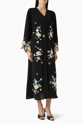 3D Floral Abaya