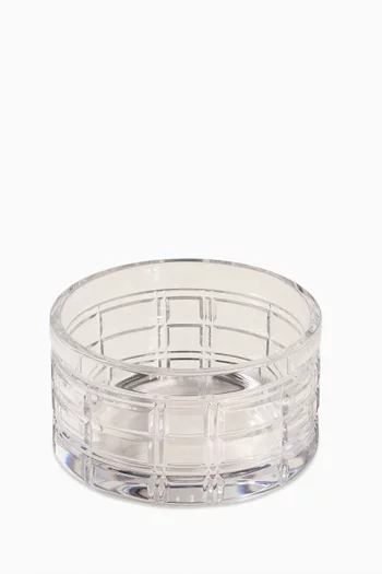 Hudson Plaid Nut Bowl in Crystal Glass