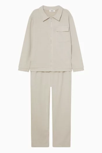 طقم بنطال وجاكيت بأكمام طويلة