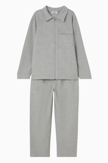 طقم بنطال وجاكيت بأكمام طويلة