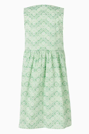 Monogram-print Wavy Dress