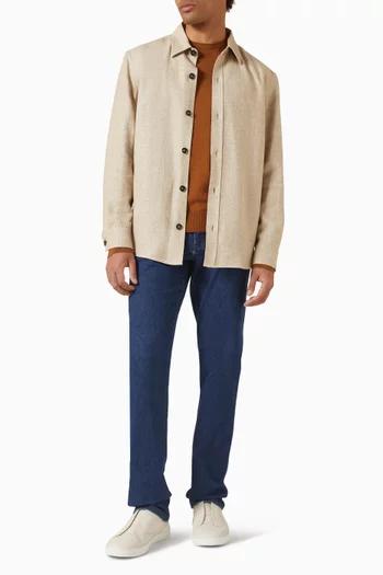 قميص بنمط جاكيت مزيج كشمير