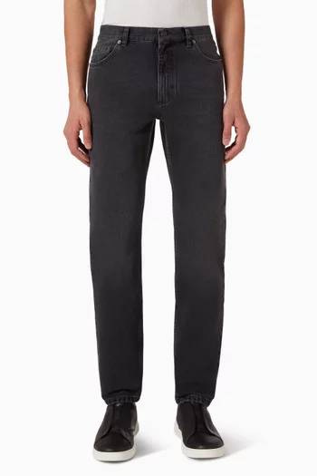 بنطال جينز روشيا قطن بلون باهت