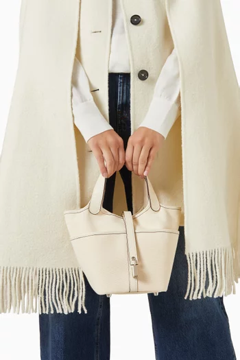 حقيبة بيكوتين بجيب كارغو جلد