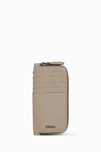 محفظة بسحّاب جلد سيكندسكين