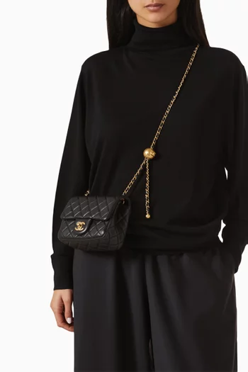 حقيبة كراش ميني بغطاء قلاب جلد مبطّن