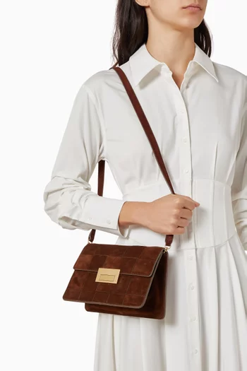 حقيبة كروس دلفين صغيرة شمواه مجدول