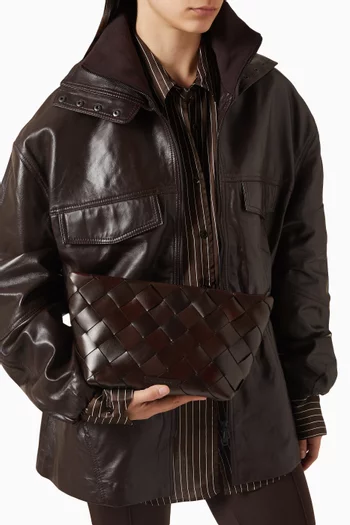 Small Meilina Clutch in Woven Leather