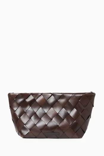 Small Meilina Clutch in Woven Leather