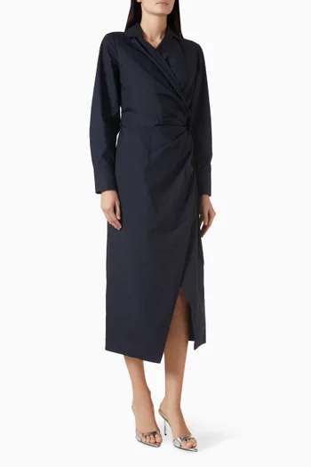 فستان كشكش قطن بوبلين