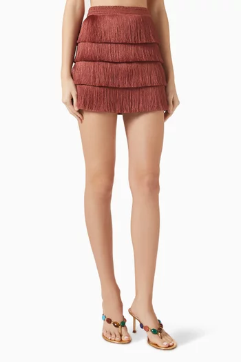x Camila Coelho Amber Fringe Skirt