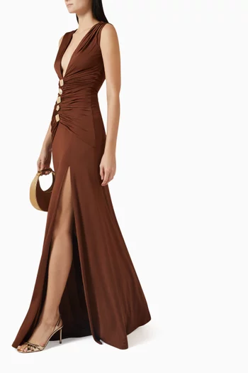 فستان سهرة مونلايت بفتحة رقبة عميقة