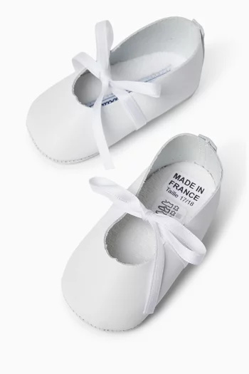 Bow Ballerina Flats in Leather