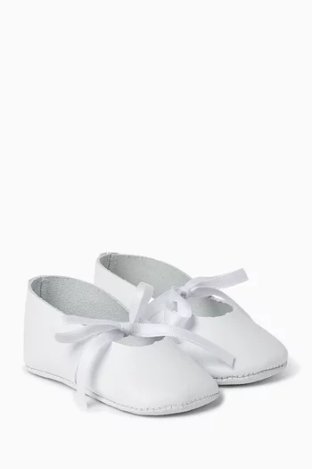 Bow Ballerina Flats in Leather