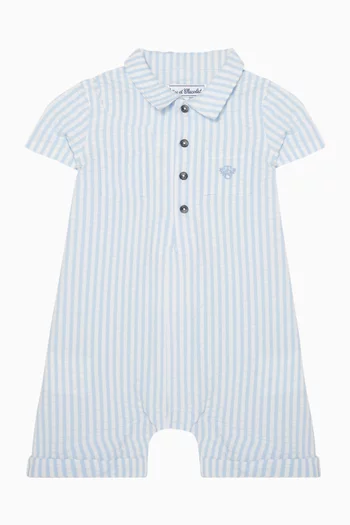 Striped Collared Romper