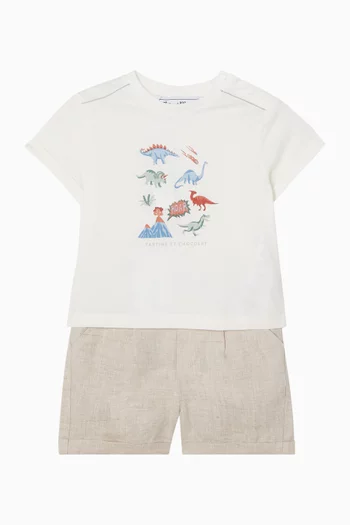 Seaside-print T-shirt in Cotton