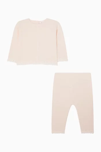 طقم سويت شيرت وبنطال قماش منسوج