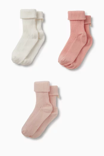 Socks, Set of 3 in Cotton