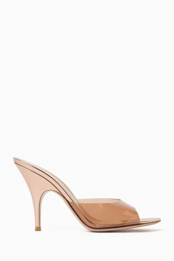 Sofia 95 Mules in Plexi & Leather