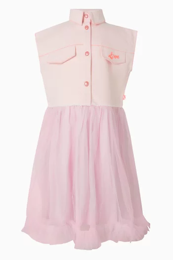 Sleeveless Collared Dress in Tulle