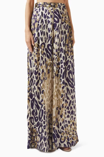 Printed Wide-leg Pants