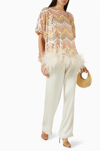 Wavy Sequin Cocoon Top