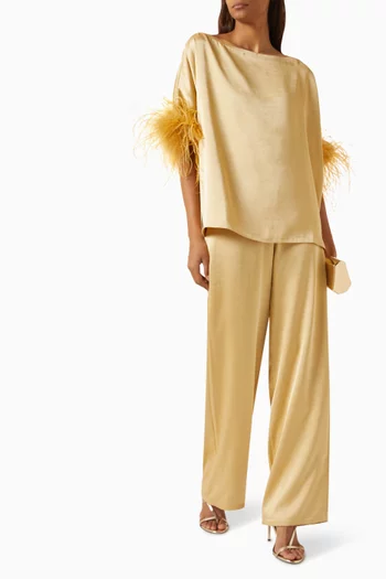 Feather-trim Top in Viscose