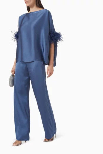 Feather-trim Top in Viscose