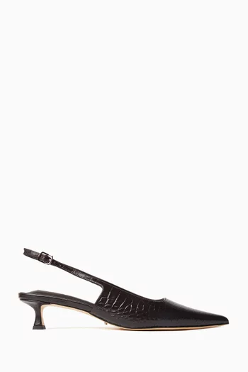 Crush 35 Slingback Pumps in Croc-embossed Leather