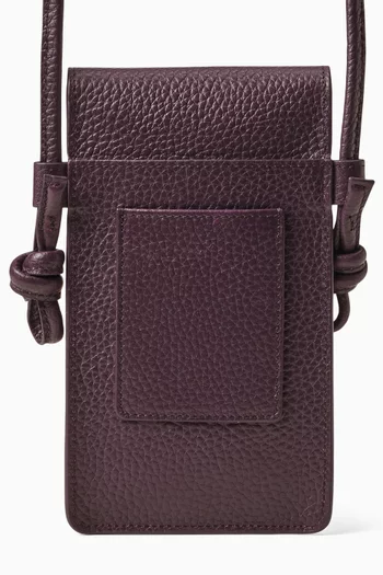Ella Crossbody Phone Pouch in Pebbled Leather