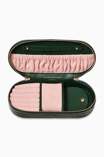 Jewellery & Watch Travel Case in Croc-embossed Leather