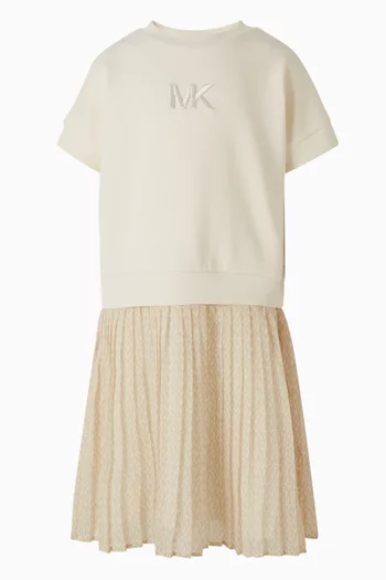 فستان بنمط سويت شيرت بطيات