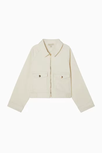 جاكيت بسحّاب كامل دينم