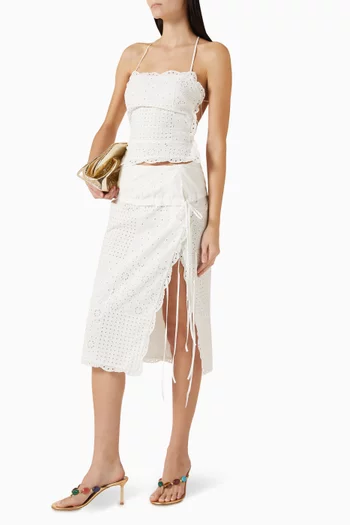 تنورة إليس متوسطة الطول قطن