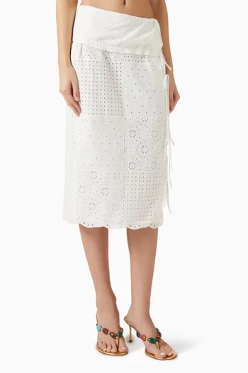 تنورة إليس متوسطة الطول قطن