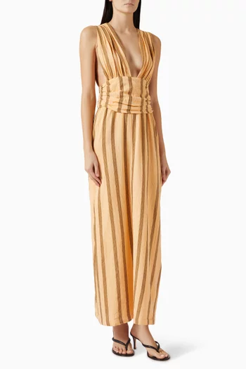 Soli Striped Maxi Dress in Cotton