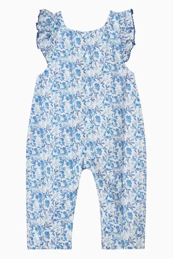 Nova Floral-print Dungarees in Cotton-poplin