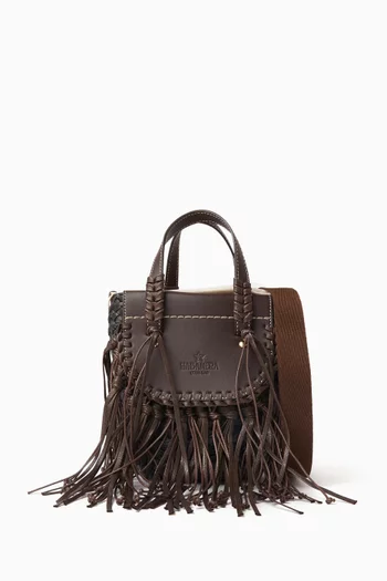 Habanera Fringes Bucket Bag in Leather