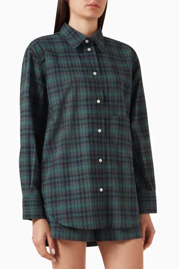 Oversized Check Shirt in Wool-blend