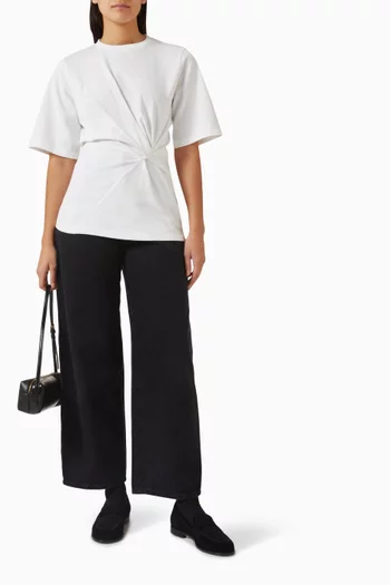 تي شيرت بعقدة ملفوفة قطن