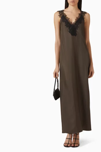 V-neck Lace Dress in Silk