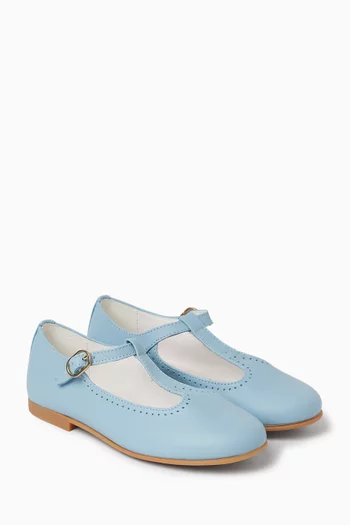 T-bar Ballet Flats in Leather