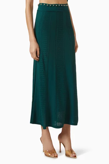 Vanea Bead-embellished Knit Skirt