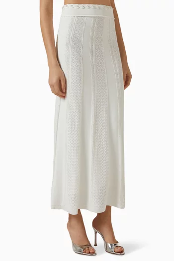 Vanea Bead-embellished Knit Skirt