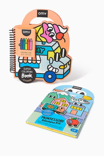 Montessori Stickers & Coloring Book Set