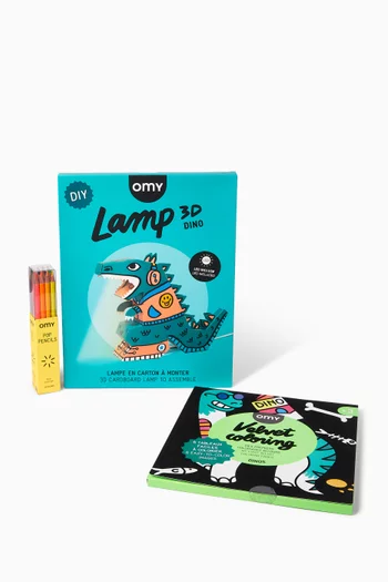 Lamp Dino & Velvet Colouring Book Set