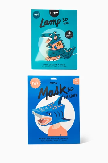 طقم قناع بتصميم قرش ومصباح ليلي ديناصور 