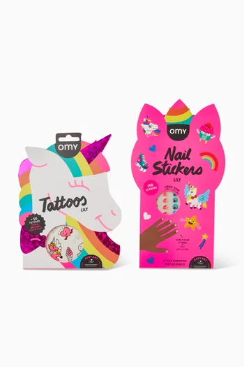 Lily Tattoo & Nail Stickers Set