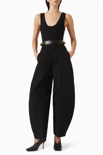 Round Jumpsuit in Crepe-wool